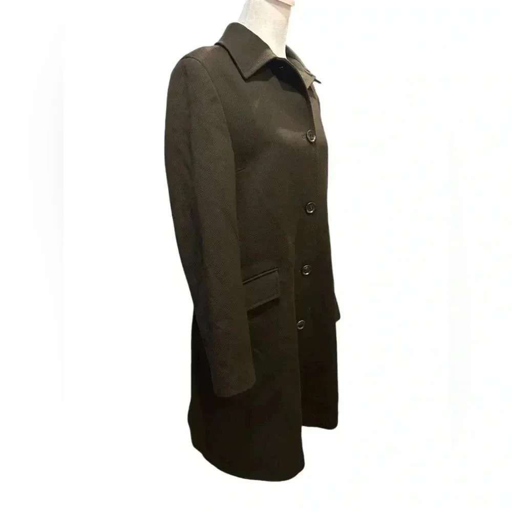 Burberry brown long overcoat jacket Womens size US 6 - Picture 2 of 16